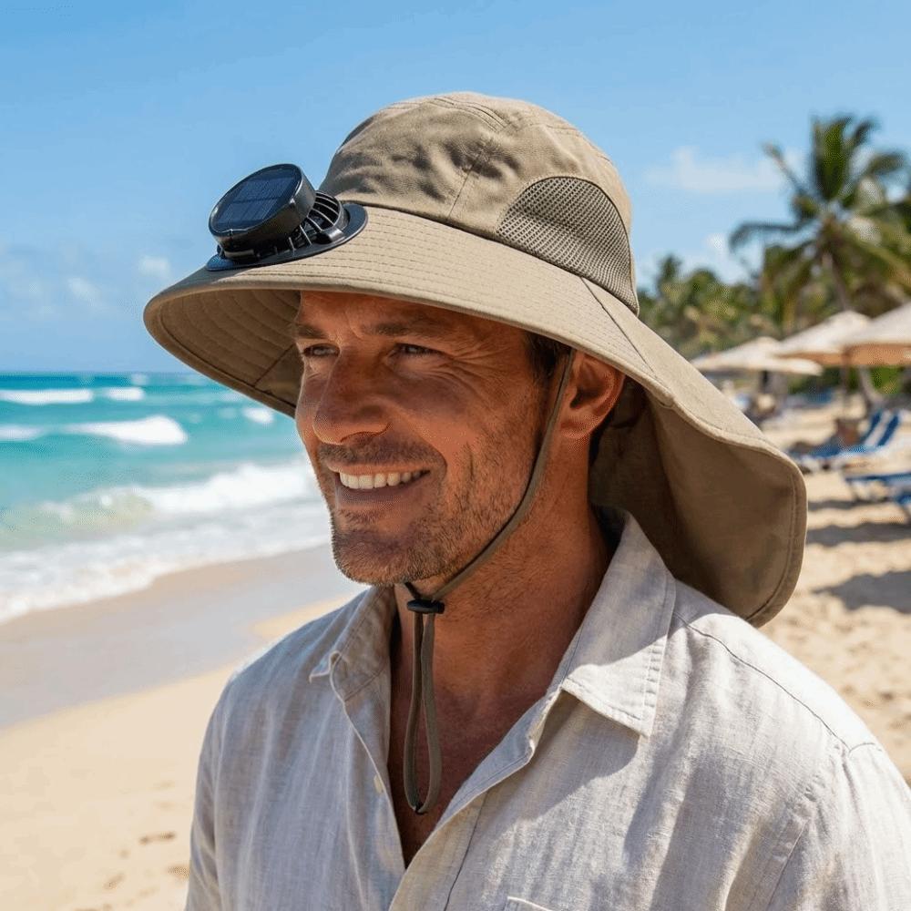Breathable Solar Fan Hat Strong Wind Summer Fan Visor Cap Convenient Fishing Bucket Hat  Hiking