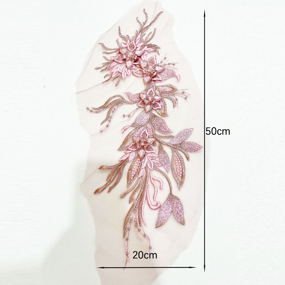 Lace Texture 3D Embroidery Patches Handmade Clothing Applique Mesh-Backed Patches Multi-Color Garment Lace DIY Projects