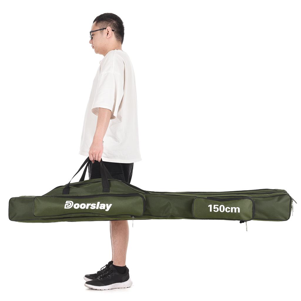 3 Layers Fishing Pole Bag Portable Folding Fishing Rod Storage Bag for Fishing Camping Hiking