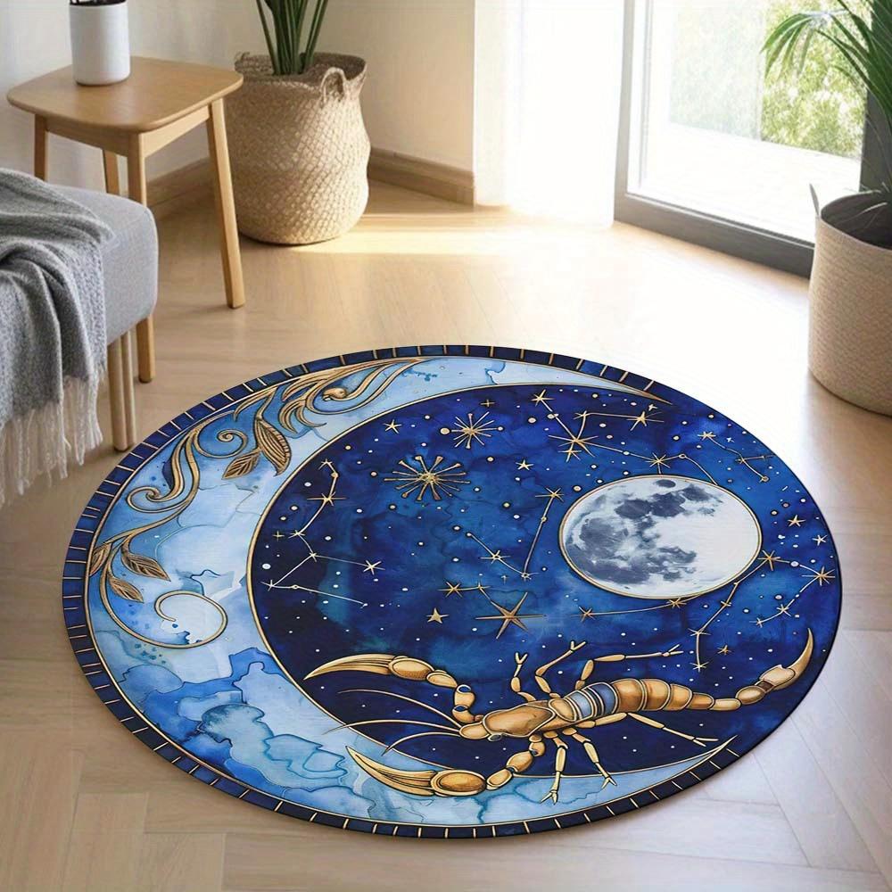 1 Piece Scorpio Round Rug Suitable For Living Room Bedroom And Kitchen Home Decoration Room Decoration Gift For Friends And Family