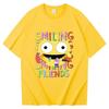 Футболка с принтом мультфильма Smiling Friends Удобная летняя футболка для мужчин и женщин Хлопок Высококачественные футболки Манга Смешные футболки