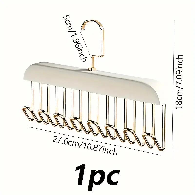 New 1 PCS Multi-functional Solid Wood Hanger Hook Women Storage Bra Hanger Home Belt Hanger Durable 8 Hooks Rack Closet Clothes Organizer