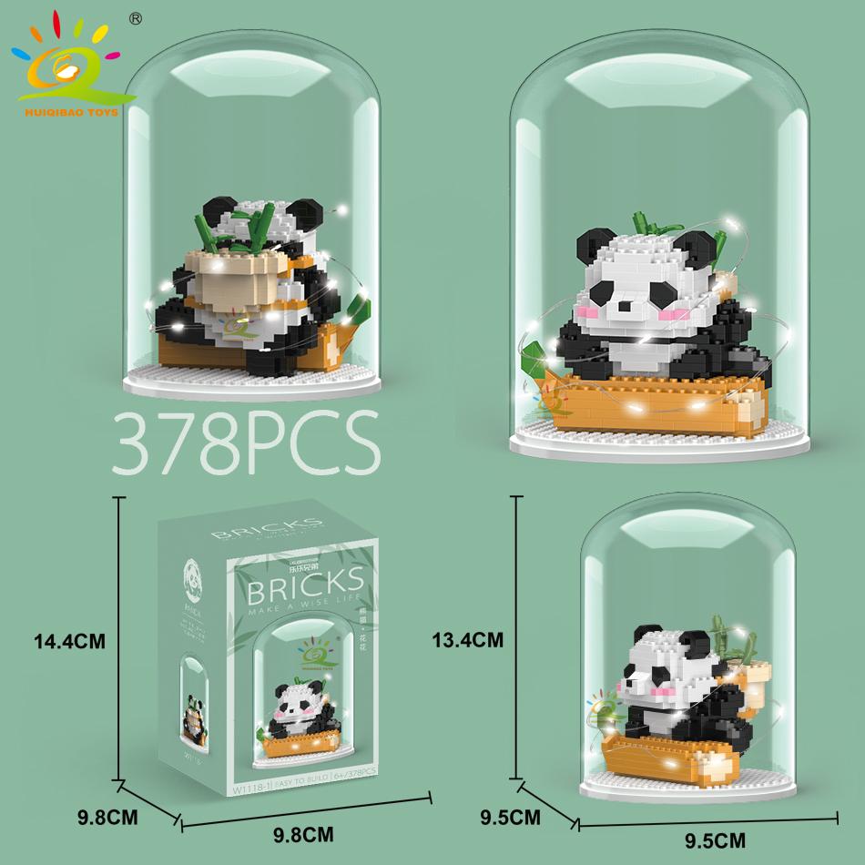 Non-Toxic Mini Cute Panda Micro Building Blocks 3D Diamond Model Animals Bricks Diy City Construction Toys For Children Kids Gift