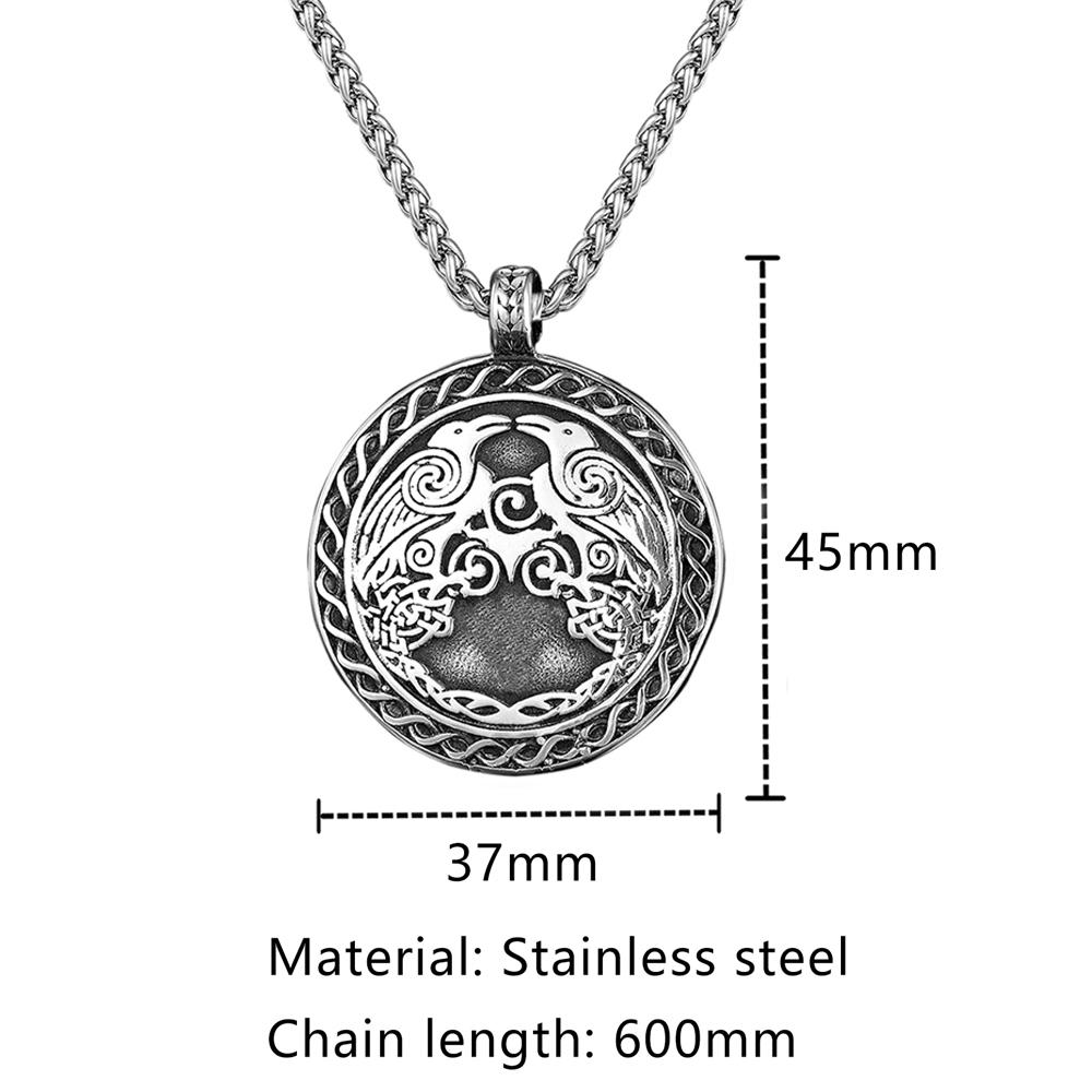 Винтажное ожерелье в виде вороны в стиле скандинавского викинга Одина, мужское ожерелье из нержавеющей стали, скандинавская мифология, руны ворона, подвеска-талисман, скандинавские украшения
