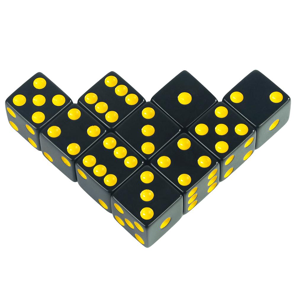 16мм Кубики 6-гранные Непрозрачные Кубики 10 шт. Квадратные Углы Цветные Точки D6 Кубики для Настольной Игры Классной Математической Игры