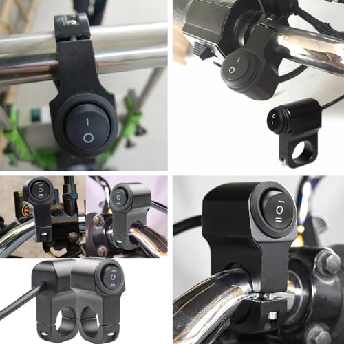 Водонепроницаемый переключатель для мотоцикла, фара, противотуманная фара, точечный свет, переключатель ВКЛ/ВЫКЛ, водонепроницаемый 12 В 22 мм, простая установка, подходит для мотокросса/мотоцикла/велосипеда