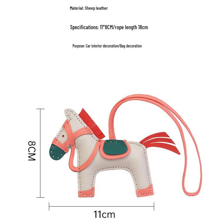 Брелок из натуральной овчины и кожи лошади, подвеска для сумки