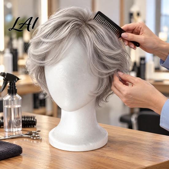 Wig Stand for Styling Foam Mannequin Head Wigs Lightweight Display with Stable Base Trimming Professional Salon Use and Cosplay Props