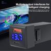 48W Fast Charger Voltmeter PD+QC3.0 USB Type-C Dual Port Phone Power Socket Quick Charge Mobile Phone Accessories For Toyota