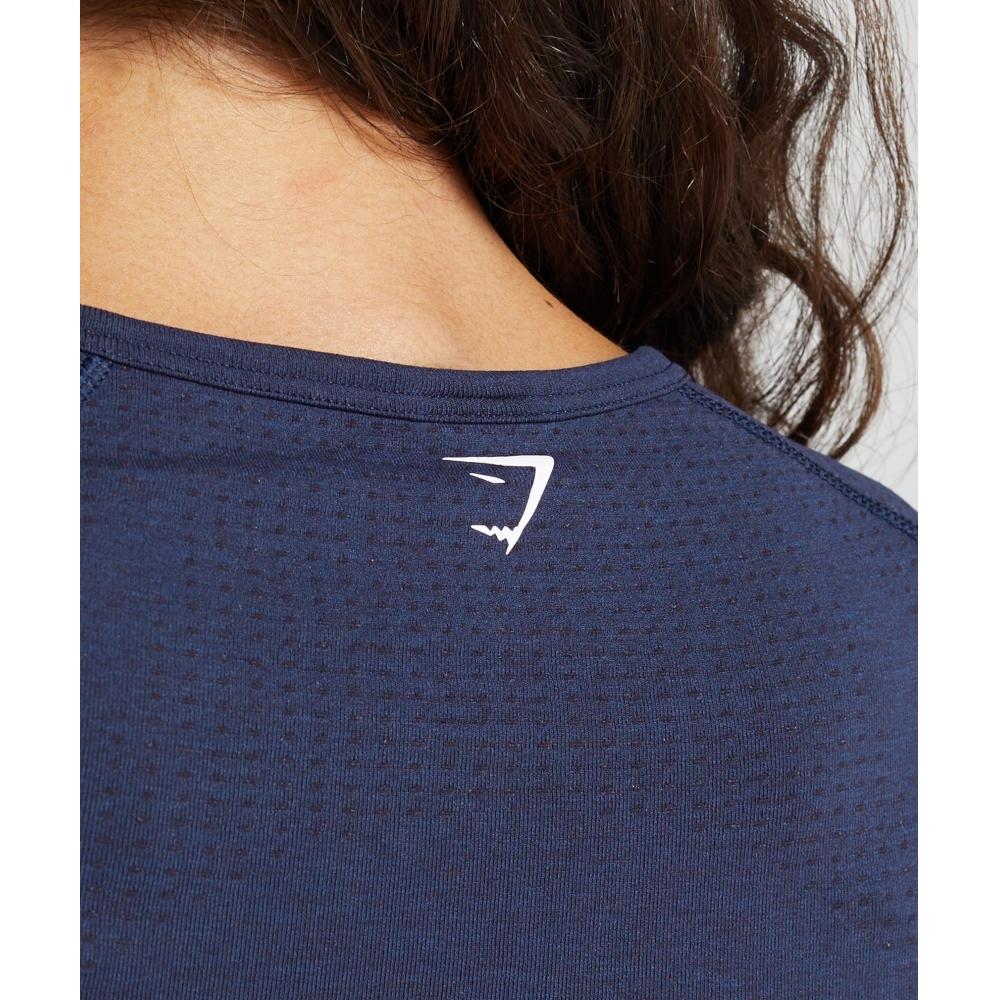 Gymshark Бесшовный укороченный топ Vital Heavy Blue Marl B1a3d Ucw7