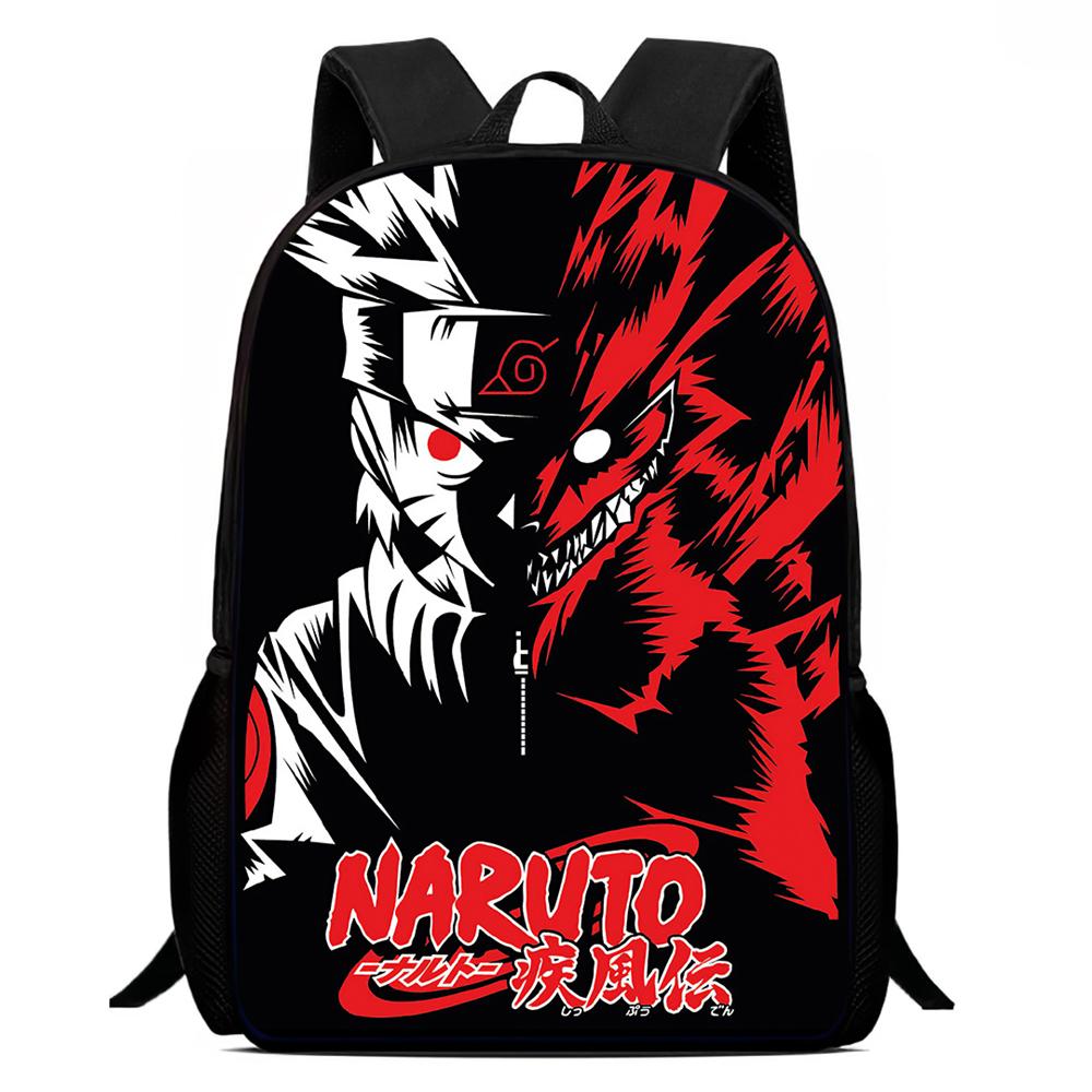 Детский мультяшный рюкзак NARUTO, 15 дюймов, с удобными регулируемыми лямками, для школы и повседневного использования, для мальчиков и девочек 5-10 лет