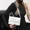 Chic 2024 Spring New Fashion Diamond Chain Shoulder Messenger Bag White Black Khaki Pink Orange