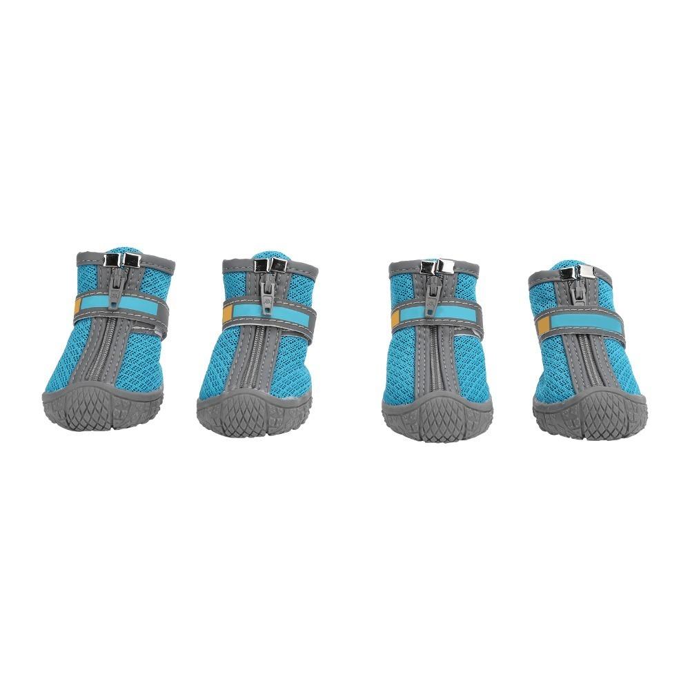 4pcs Mesh Holes Dog Booties Non Slip Sole Puppy Shoes Ventilated Pet Footwear Daily Wear