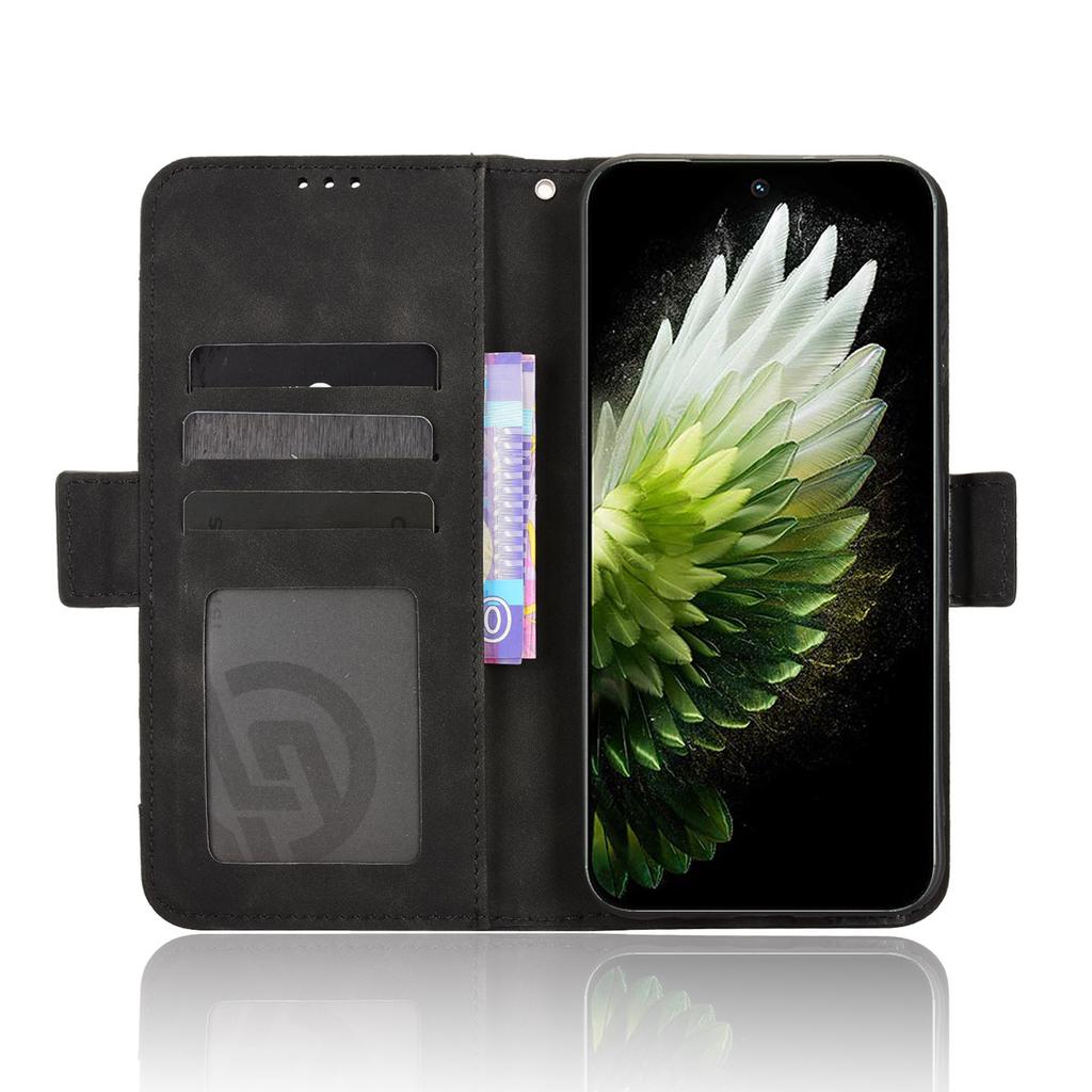 Кожаный чехол-книжка для TECNO Spark 40 Pro 4G с несколькими отделениями для карт