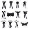 Ribbon Bowtie Shirt Collar Pin for Women Brooch Pin Lace Bowknot for School Uniform Casual Wear Shirt Decorative Necktie