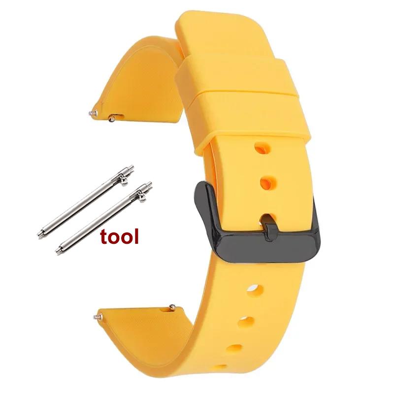 12/14/16mm 18mm 20mm 22mm 24mm Quick Release Silicone Strap Waterproof Rubber Wristband for Huawei GT2/GT3 Smart Watch Bracelet