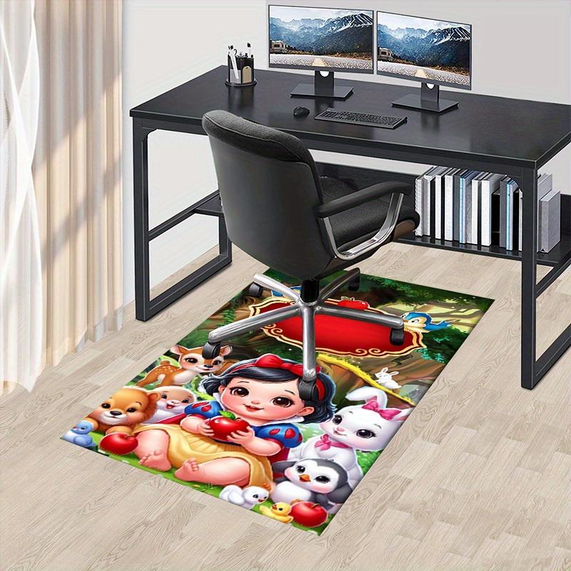 Office Carpet, Under Chair Rug, Gift for, Home Decor, Snow White and Friends Forest Scene, Soft Plush Mat for Playroom, , and Living