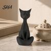 Cat Desk Decor 3D Printed Meditating Figurine, Modern Abstract Sculpture with Cross-Legged Pose, Narrative Space Decoration Minimalist for Office