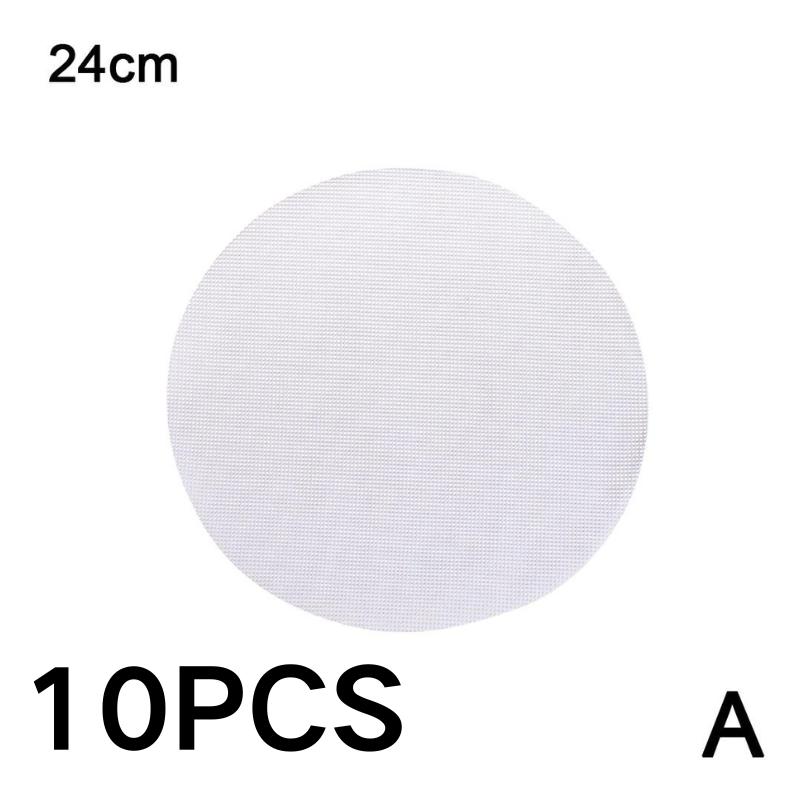 24/30/34/40/48cm Silicone Steamer Mesh Mats High Temperature Resistance Steamer Cloth Reusable Non-Stick Round Steamer Pad 10PCS