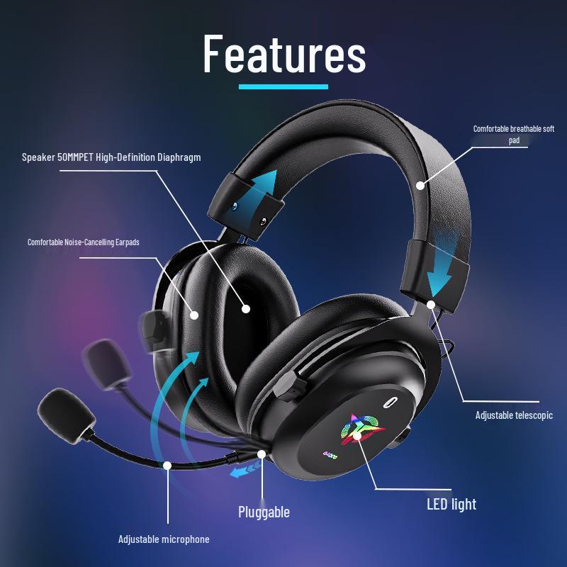 Новая беспроводная игровая гарнитура RGB: Bluetooth с тремя режимами, Низкая задержка, Удобная посадка