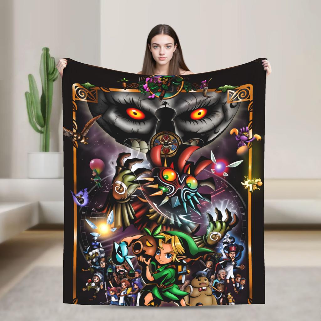 Link Cartoon Z-Zeldas Soft Warm Blanket Decorative Plush Throw Blanket Aesthetic Couch Chair Flannel Bedspread Sofa Bed Cover
