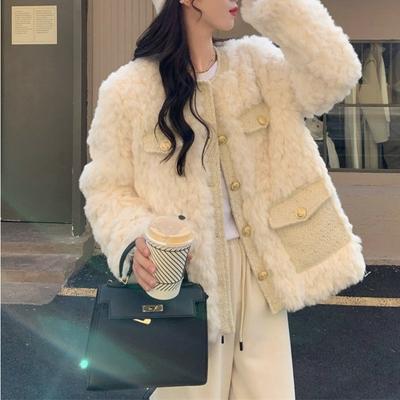 Шуба Xiaoxiangfeng для женщин, высококачественный осенний дизайн с имитацией шерпы, нежный темперамент, осенний топ в корейском стиле