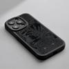 Японский стиль Арт Тигр Модный узор Дизайн Чехол для телефона Для iPhone 16 15 14 13 12 11 Plus Pro Max Кожа ягненка Силиконовый чехол черный