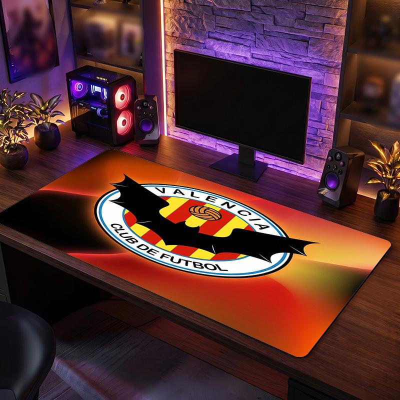 Valencia FC Theme Pattern Mouse Pad, Soccer Logo Design XXL Gaming Desk Mat Non-Slip Computer Mouse Pad