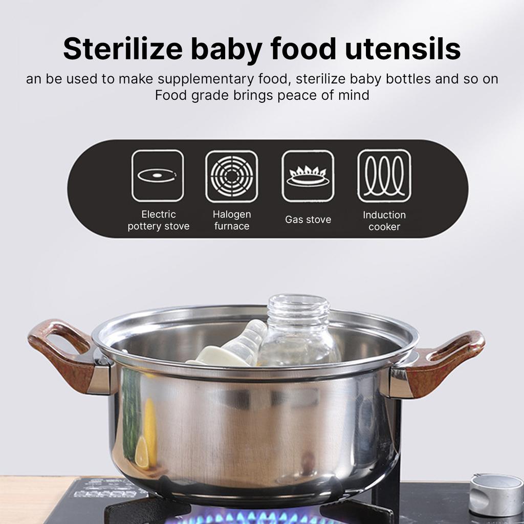 Набор из 12 кастрюль и сковородок с чайником 3 л, антипригарным покрытием, кухонные кастрюли из нержавеющей стали для индукционной плиты