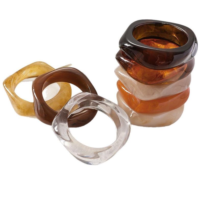 Нерегулярный градиентный полупрозрачный акриловый геометрический браслет-манжета