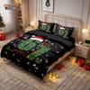 3pcs Merry Christmas 67 element black print coreless duvet cover set multi size bedroom bedding, holiday decoration