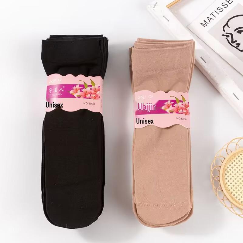 Плотные широкогорлые бархатные сетчатые женские чулки и мужские однотонные носки до середины икры