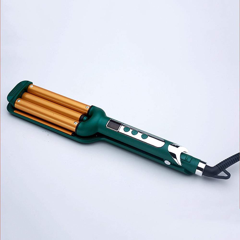 Профессиональные щипцы для завивки волос с тремя стволами, щипцы для завивки в форме яичного рулета, керамические щипцы для завивки с тройным стволом и ЖК-дисплеем, щипцы для завивки волн