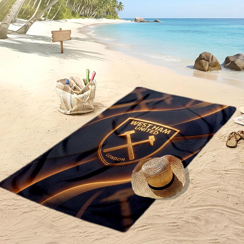 Пляжное полотенце West Ham United Football Print, Большое мягкое быстросохнущее полотенце для пляжа, кемпинга, плавания