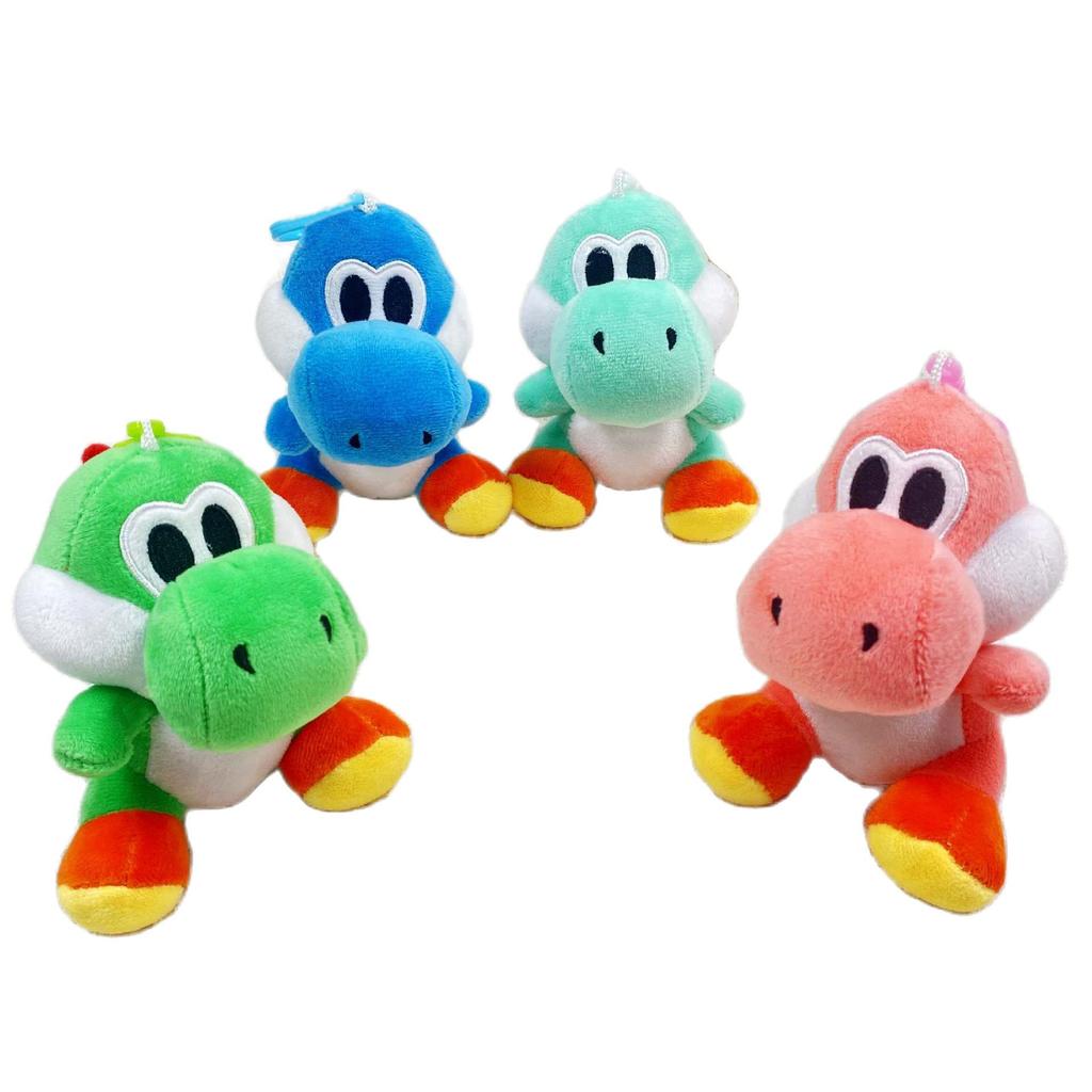 24pcs/lot Cute 12cm cartoon Anime Game Yoshi Plush Toys Dolls Keychain Kids Gifts