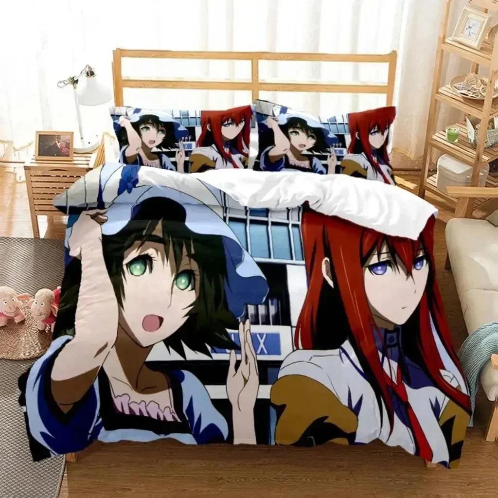 Аниме Steins Gate Kurisu Makise Комплект постельного белья для мальчиков и девочек Twin Queen Size Пододеяльник Наволочка Детская кровать Взрослый Домашний Текстиль