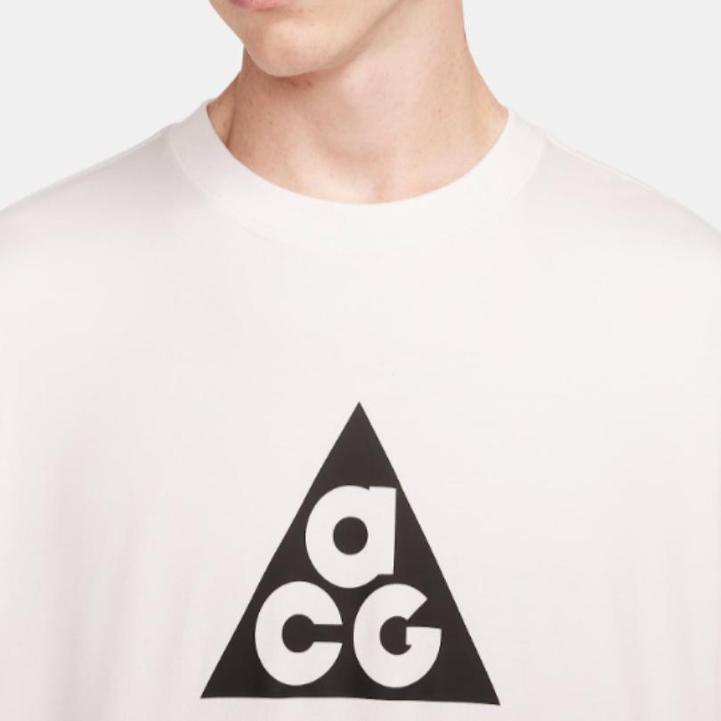 Nike ACG с буквенным принтом в рубчик, свободная футболка с короткими рукавами, мужские топы, белые FQ3740-121