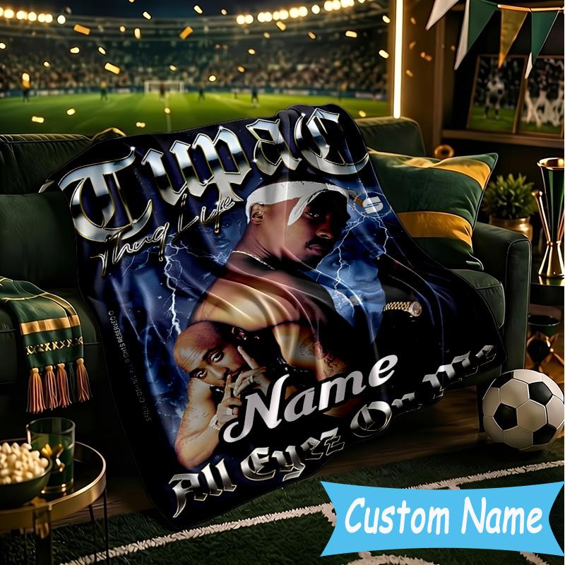 1PC Custom Name Hip Hop Throws Blanket Flannel Blankets for Couch Bed Gifts for Men Women Travel Picnic Christmas fan Gifts