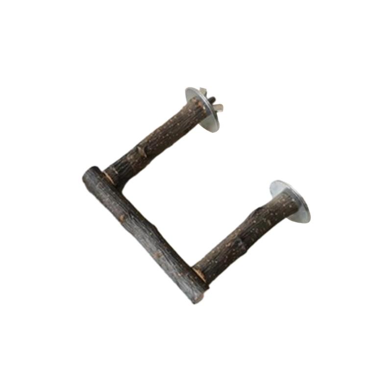 Natural Wood Perch Parrot Bird Grooming Stand Bar Grinding Claw Toy For Small Medium Birds Easy To Install JJ1546