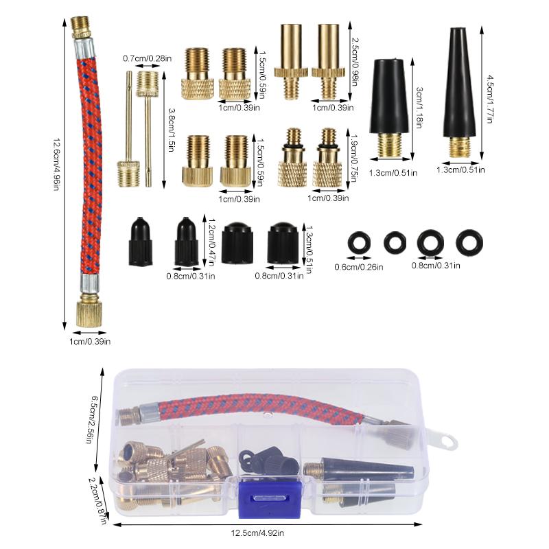 21 шт./компл. велосипедная шина надувная камера игла воздушный шланг адаптер наборы инструменты для ремонта велосипеда соединитель насос баскетбольный клапан
