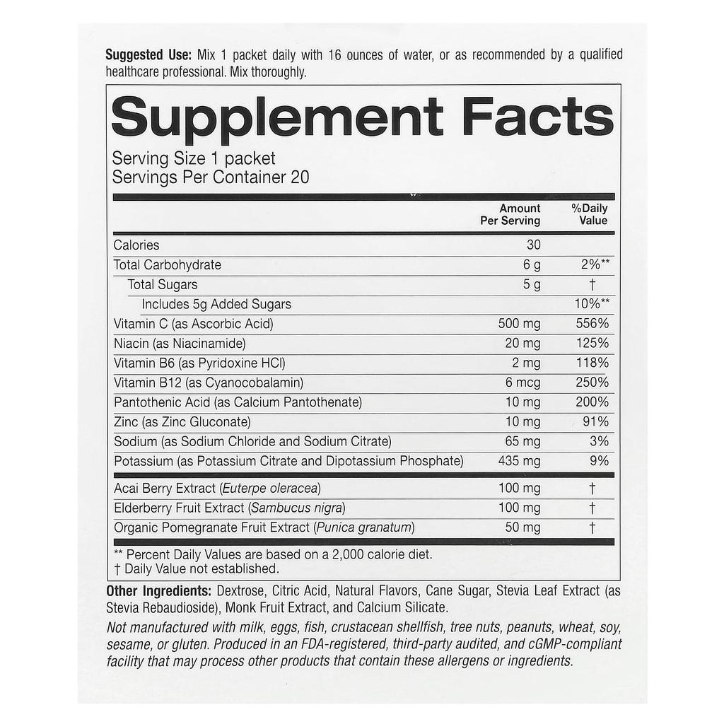 Lake Avenue Nutrition, Иммуностимулирующая порошковая смесь для приготовления напитка, со вкусом апельсина, 20 пакетиков, 0,36 унции (10,3 г) В упаковке