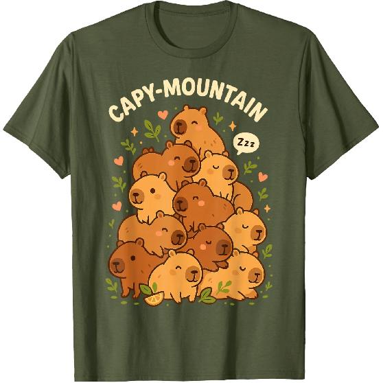 Capybara T-Shirt Capy-Mountain Cute Design Capybara Shirt T-Shirt