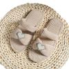 Linen Slippers Women Indoor Slippers Comzy Anti-Slip House Cotton Shoes Cute Bowknot Flat Slipper Couples Slides Spring Summer