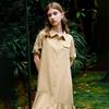 Женское миди-платье-рубашка поло с высоким воротом из лиоцелла Tencel