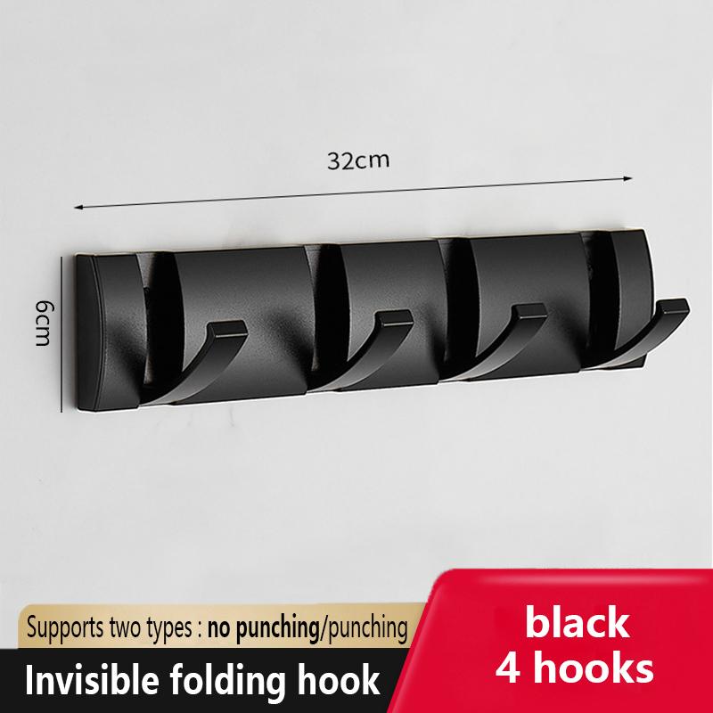 YUNJIEYA Folding Door Hooks Towel Hanger Nail Free Punch Wall Rack  Hook Coat Clothes Holder for Bathroom Kitchen Accessories