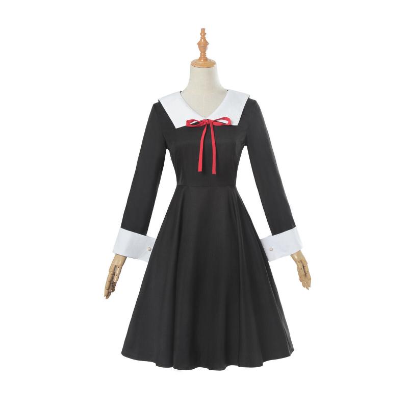 Anime Kaguya-sama Love Is War Shinomiya Kaguya Fujiwara Chika Black Dress Wig Costume Woman Uniform Skirt Halloween Cosplay