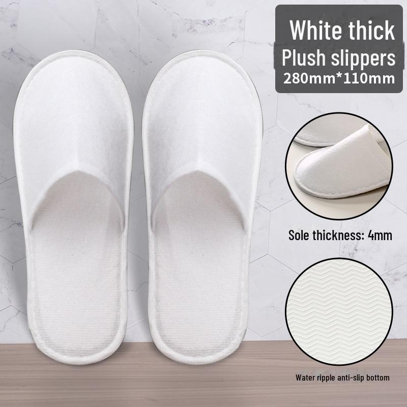 Thickened Non-Slip Disposable Slippers for Hotels, B&Bs, Beauty Salons, Home Hospitality - Cotton & Linen, Breathable