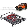 Middle Size Roof Rack Luggage With LED Lights Quadrate For SCX10 1/10 RC Car (2 White 2 Red)