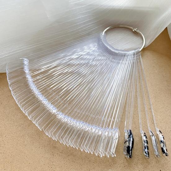 Nail Swatch Stick Display Stand Oval Square Nail Swatch with Ring Heavy Duty DIY Fake Nail Practice Tip Stick Organizer Nail Color Showcase Holder