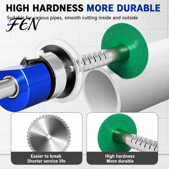PVC Pipe Wall Trimmer Precision Internal Cutter with Diamond Blade And Drill Attachment, Heavy Duty Repair Tool Adjustable Depth Inside for